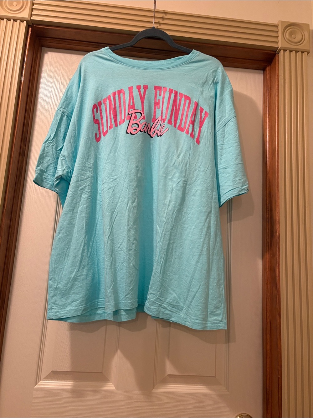 Barbie Aqua Short-Sleeve Tee with Pink 'Sunday Funday' Graphic